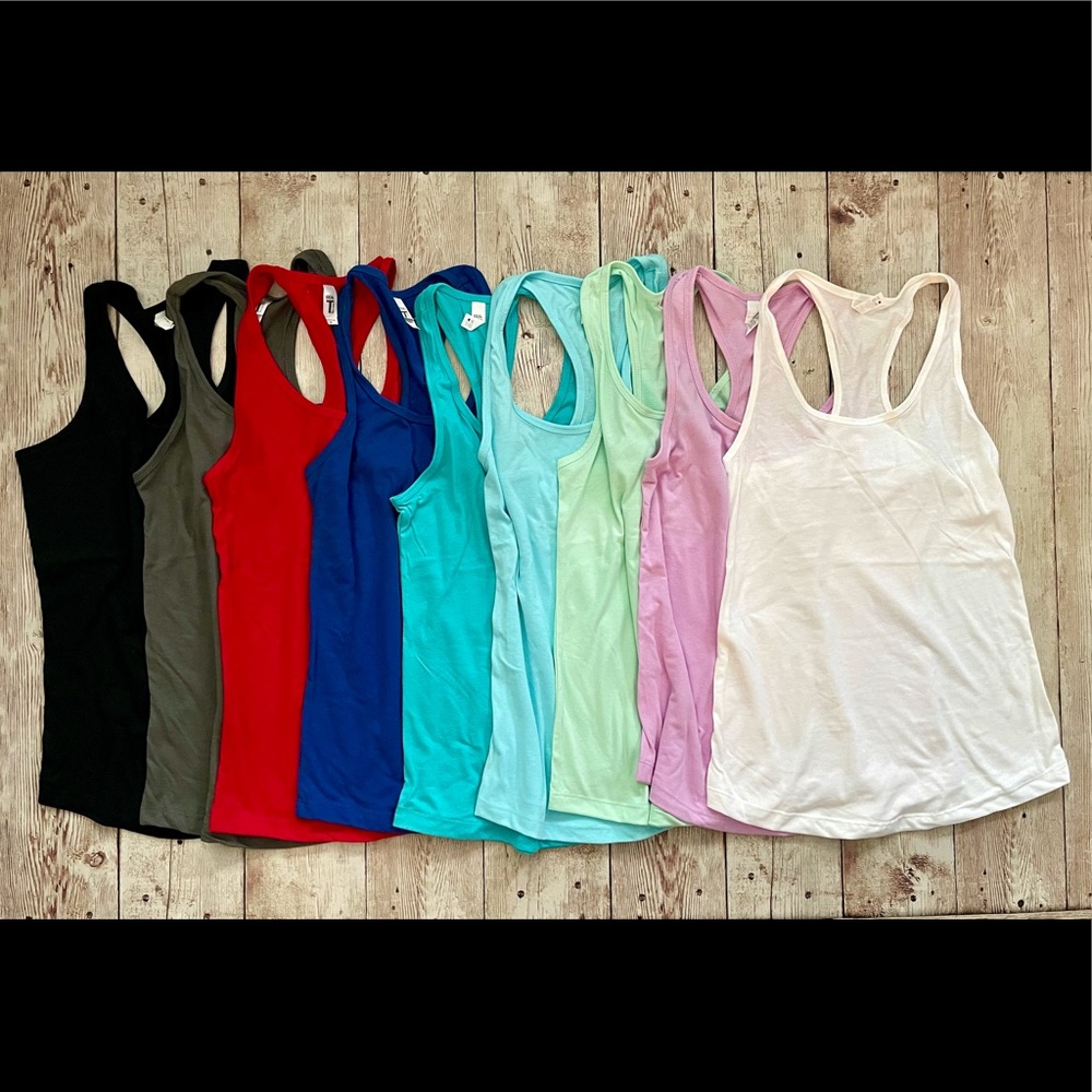 9 Next Level Racerback Tank Top Bundle Lot Shirts